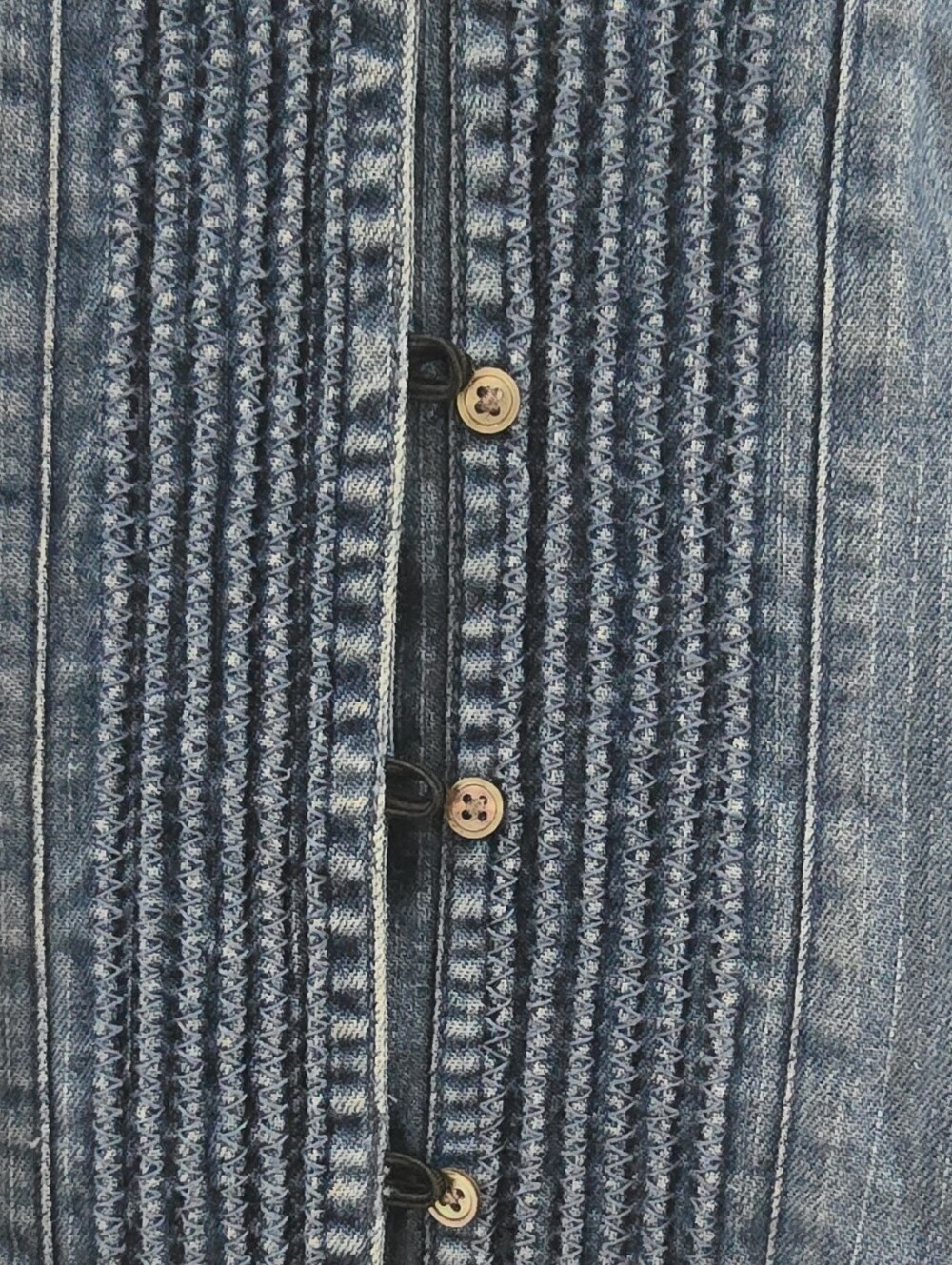 Chambray Harold's Womens Denim Button-Up Top Sz 6 Blue Solid Collared 3/4 Sleeve - Picture 5 of 6